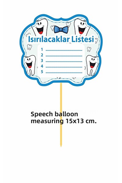 Atölye7Tasarım 3 قطع من فقاعات الكلام الممتعة باللون الأزرق مقاس 15 × 13 سم م...