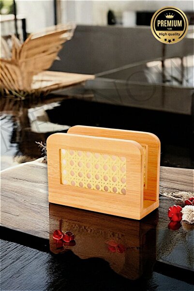 NEWNOW Bamboo Hazeran Table Top Napkin Holder, Bamboo Napkin Holder