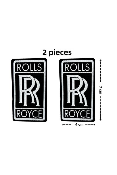 Megas Etiket Iron-On Adhesive "Rolls Royce" Logo Woven Rigging/Patch
