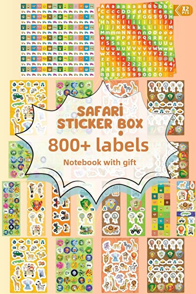 Irk Lemoon Σετ 800 αυτοκόλλητων - Χαρτί Origami Safari και Σημειωματάριο για ...