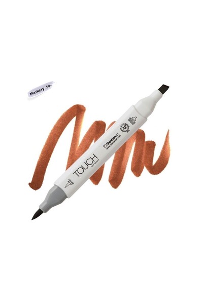 Shinhan Art Touch Twin Brush Pen : Double Sided Marker : Br94 Brick Brown