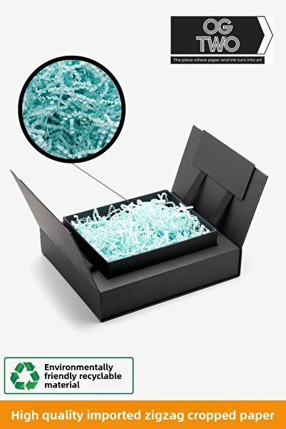 OGTWO Zig Zag Cropped 50 g Turquoise Gift Box Filler Pelur Cropped Paper
