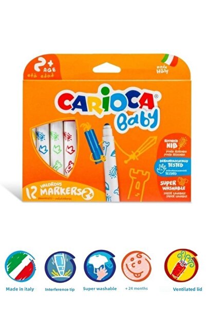 carioca طفل - قلم طلاء اللباد جامبو - 12 قطعة