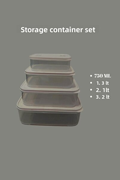 SİHİRLİ AYAKLAR Plastic 4-Piece Storage Container Set