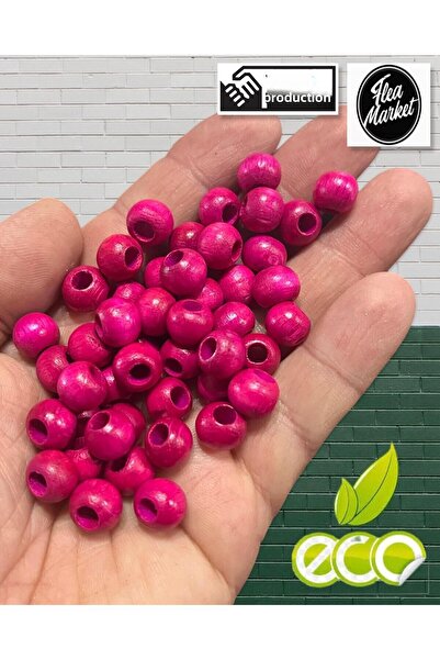 Flea Market خرز خشبي 10 مم 100 جرام - فوشيا