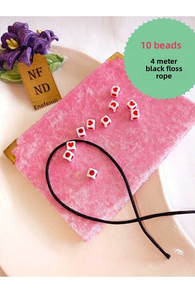 ENEFENDİ 4m Snur negru pentru flori, negru, 10 bucăți, mărgele pătrate în for...