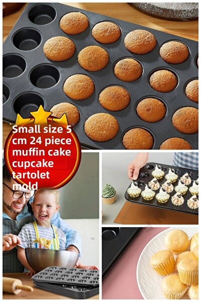 İnfeta 5cm Small Size 24 Muffin Cupcake Mold, Cheesecake Tartolet Cake Cookie...