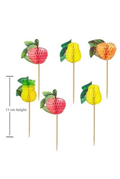 Happyland مسواك كب كيك فاكهة هاوايان مسواك على شكل فاكهة 10 قطع مسواك للحفلات