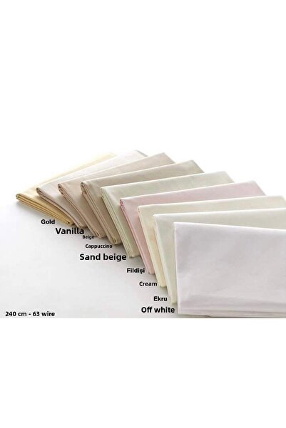 Pakteks لون كابتشينو 63 خيط قماش بوبلين بلون سادة Akfil-en 240 سم