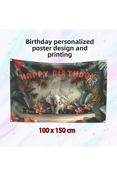 Parti Tasarla Happy Birthday Themed Birthday Concept Banner 100 X 150 cm