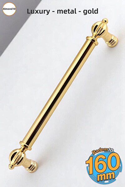 Badem10 Defne Metal Gold Mâner auriu 160 mm Sertar de mobilier Dulap de bucăt...