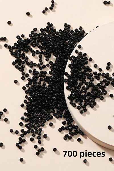 New Obsessions مادة صنع المجوهرات باللون الأسود - 700 قطعة من الخرز الرملي مقاس 0.2 سم