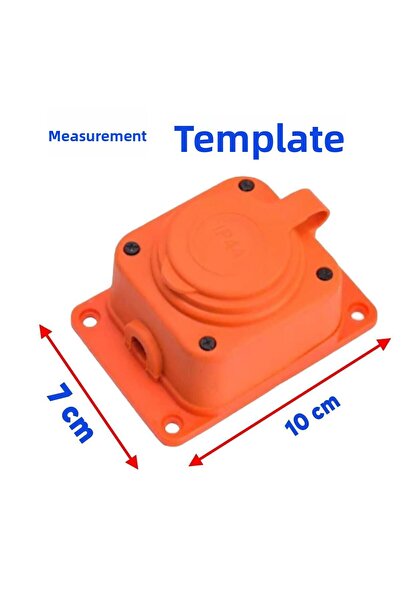 Badem10 Orange Single Single Phase Rubber Garden Plaster - Outdoor Protected Socket with Cover