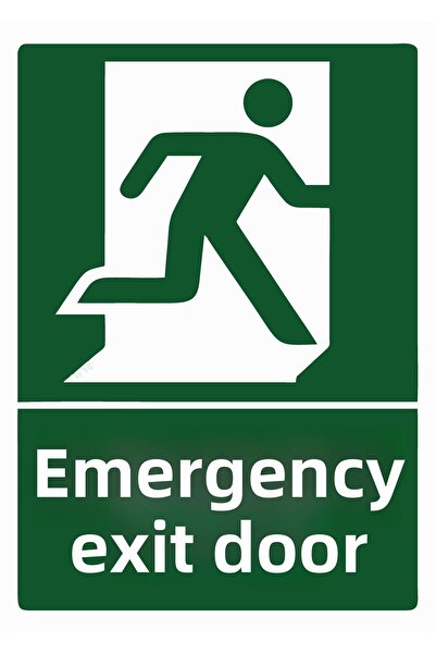 ZiPrinter لافتة تحذيرية لباب الخروج في حالات الطوارئ من مادة PVC مقاس A5 15x2...