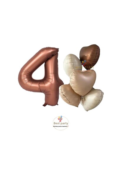 BEST PARTİ DOĞUM GÜNÜ PARTİ SÜSLERİ Top 4 Age Group Brown Color Set of 5 Dais...