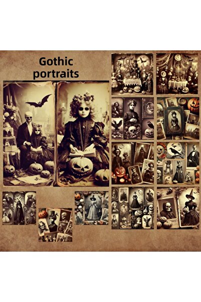 Pink Swan Craft Imagini gotice de epocă - Set de autocolante cu etichete pentru albume de însemnări Bullet Journal Mat Planner