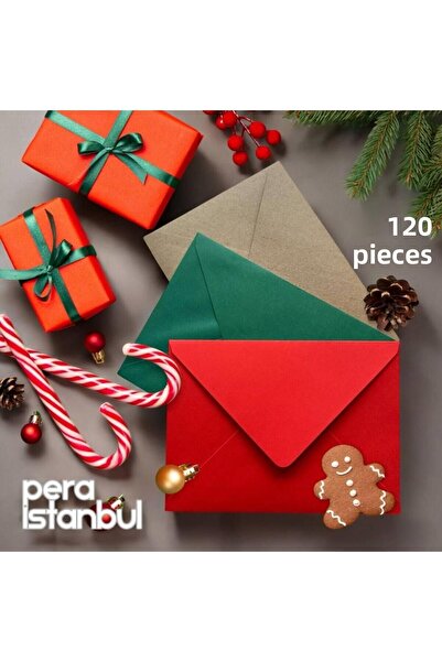 Pera İstanbul 120 ظرفًا ملونًا بطابع رأس السنة - 13x18