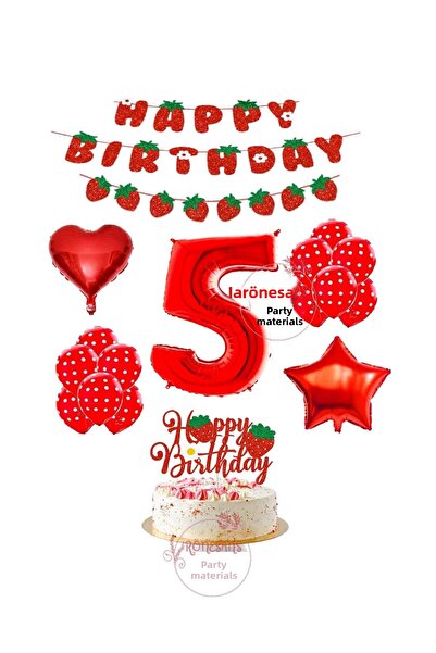 RÖNESANS PARTİ Σετ γενεθλίων με θέμα τη φράουλα της Αναγέννησης Ηλικία 5