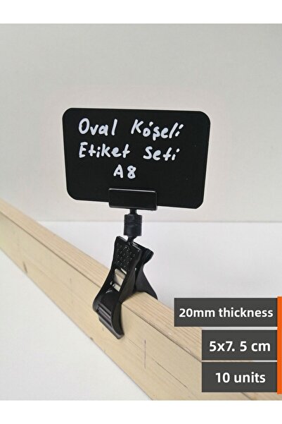 Şeffaf Etiket Etichetă neagră ovală A8 - Set de etichete ștergebile cu zăvor ...
