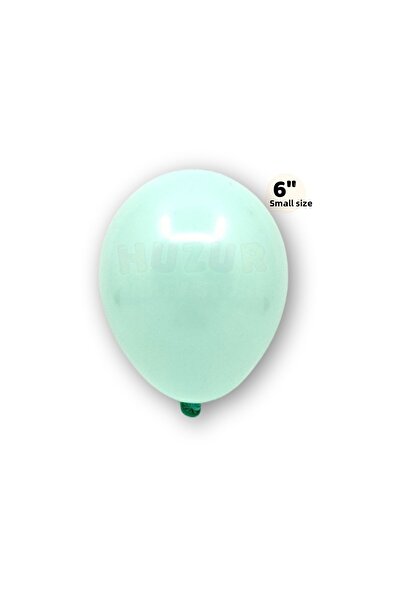 Huzur Party Store Small Mini Size Water Green Colored Macaron Balloon 10 Pieces 6 Inch 15 Cm Party Balloon Soft Color Birthday