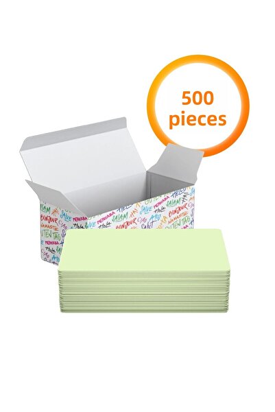 Copyder Pastel Green Unprinted Word Card 500 Pieces - Multi-Purpose Boxed Note Cards for Memory and Note Taking