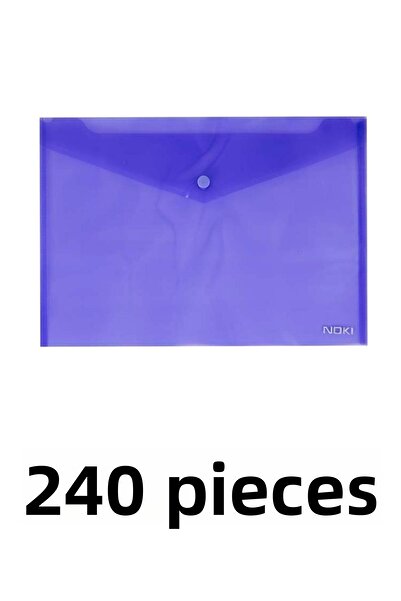 Noki 240 Pieces Transparent A4 Snap File Envelope File Purple