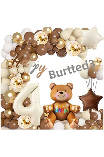 BİDOLUMUTLULUK Retro Colors Bear Foil Balloon Birthday Concept Balloon Party ...