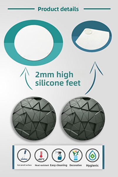 Decorita Set of 2| Glass Plate - Breakfast Plate - Cake Plate| Anthracite Crystal| Diameter32cm