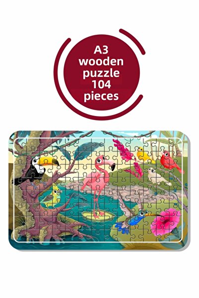 Baskı Atölyesi ألغاز كيوت بيردز A3 مكونة من 104 قطعة، لعبة، منشار قطع