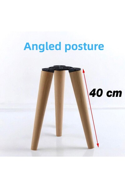Badem10 Set de picioare pentru masă de cafea din 3 piese Puf din lemn Picior de masă Picior de masă unghiulară Masă de cafea centrală cu dispozitiv de conectare