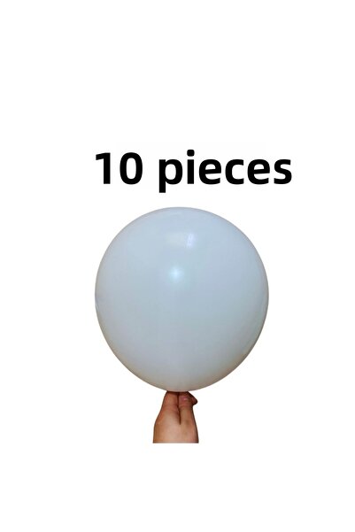 Balon marketi بالون بالونكوس أبلا مقاس 12 بوصة من اللاتكس باللون الأبيض الباس...