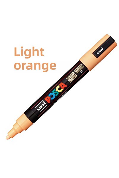 Uni قلم Posca باللون البرتقالي الفاتح مقاس 0.9-1.3 مم - قطعة 3 أمتار