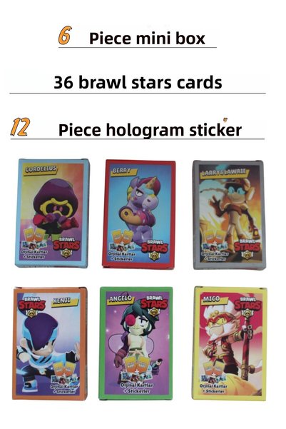 OYUNKAFASI Brawl Stars Game Cards New Series (6 Mini Boxes, 36 Cards, 12 Stickers)