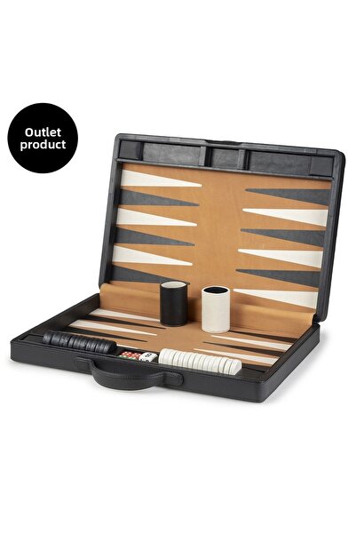 Picci Black Genuine Skin Backgammon