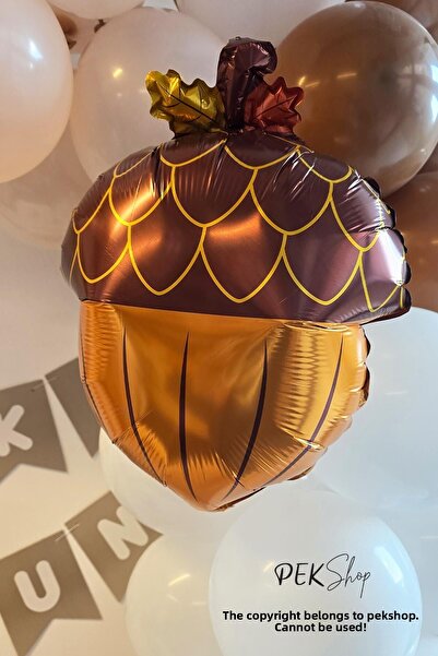 PEKSHOP بالون فول على شكل بندق بالون بندق 58x41 سم