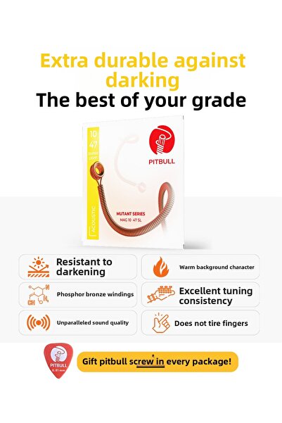 Pitbull Strings Mutant Series Acoustic Guitar String MAG 10-47 SL