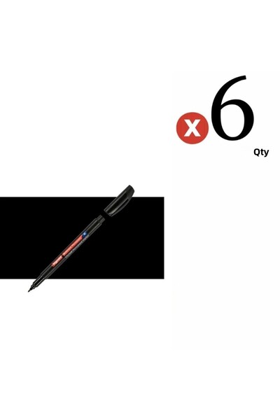 Bigpoint Permanent Marker (acetate) Pen M 1.0 Black 6 Pieces Set