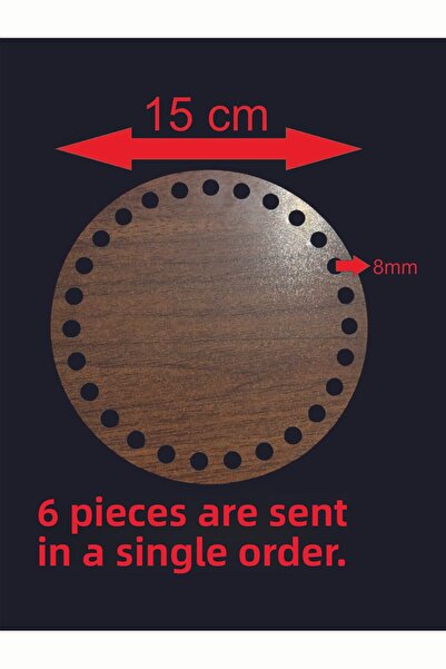 ASUDE HEDİYELİK صينية خشبية من خشب الجوز مقاس 15 سم، 6 قطع، صينية من الخيزران...