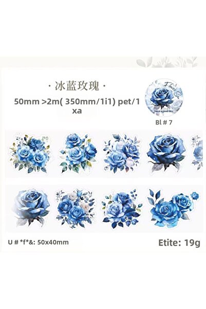 SF SCRAPBOOK KIRTASİYE Jurnal Washi Scrapbook Albastru - Bandă adezivă de 3 m...