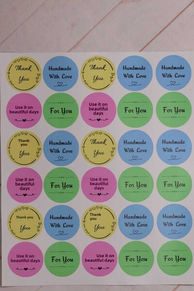 demontecraft ملصق 4 سم 30 قطعة من المناديل الورقية للتغليف صندوق ملصقات تزيين بأنماط مختلطة