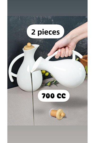 Bayev Fiona 700 Cc - Set of 2 Porcelain Oil Cups with Bamboo Lids