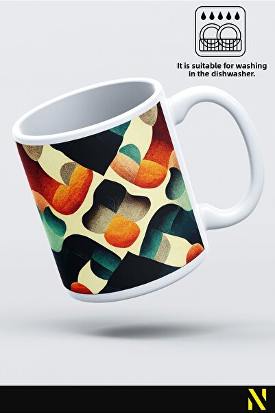 nilizma Abstract Pattern Porcelain Mug Cup Mug 330 ml
