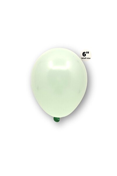 Huzur Party Store Small Mini Size Green Color Macaron Balloon 50 Pcs 6 Inch 15 Cm Party Balloon Soft Color Birthday Ornament