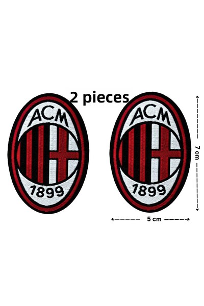 Megas Etiket مجموعة كرة القدم المنسوجة "AC Milan" ACM المعلقة بالكي / رقعة