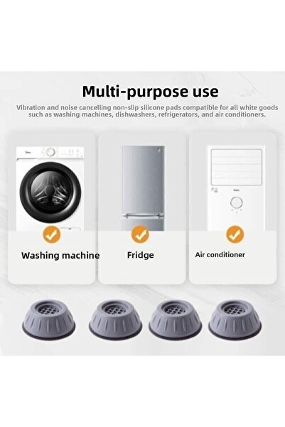 Sharvox 12 Pieces Riser Anti-Vibration Noise Washing Machine Dishwasher Refrigerator White Goods Stand