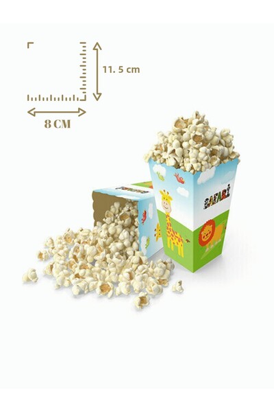 Mielibon 8-Piece Safari Themed Corn Box Popcorn Box Party Presentation Set
