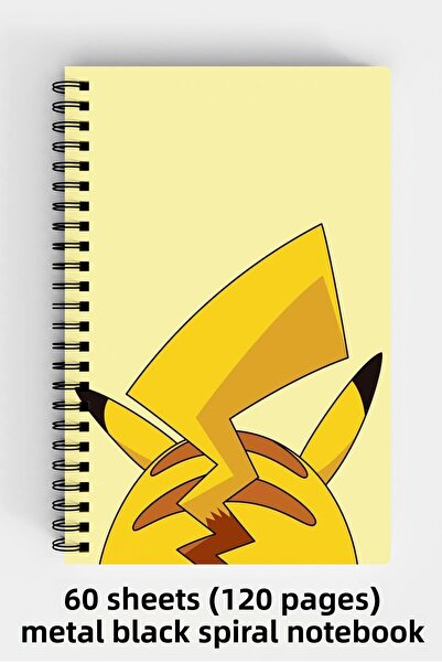 Anime Marketi بوكيمون بيكاتشو ديزاين A5 دفتر بغلاف مقوى حلزوني 120 ورقة