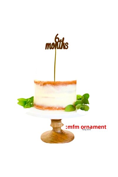 MFM 6 luni jumătate de vârstă maro tort top scris