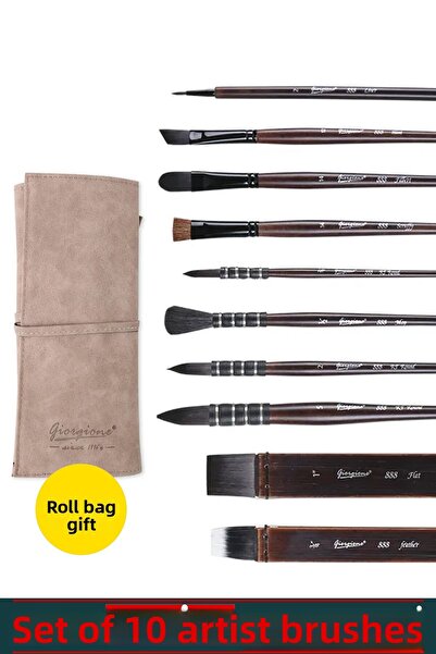 Vox Art Set de pensule pentru artist cu peri de veveriță, 10 pensule + geantă...