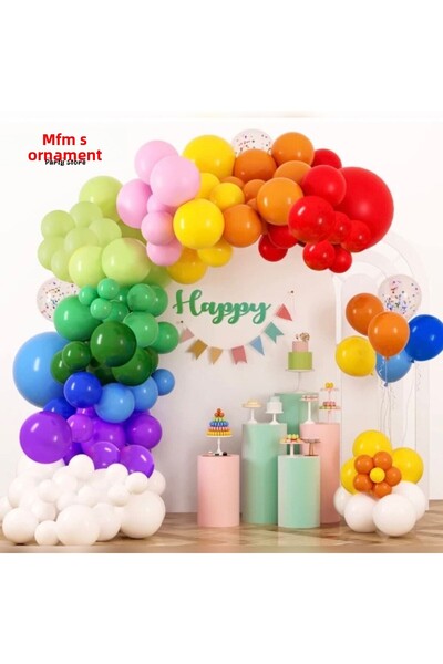 MFM Balon cu lanț de culori mixte pastel pentru petrecere